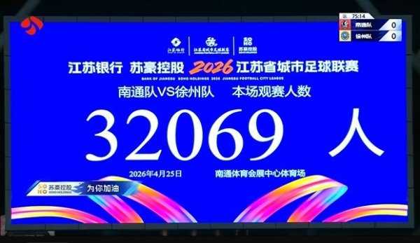 配资网哪 热度不减！“苏超”第二轮南通队vs徐州队，共32069人现场观战